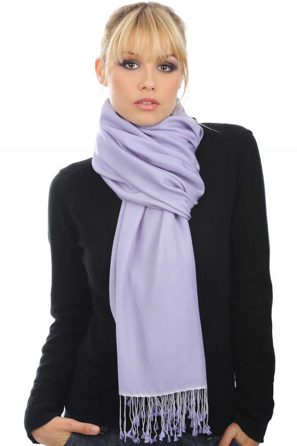 Cashmere & Silk accessories shawls platine heirloom lilac 201 cm x 71 cm